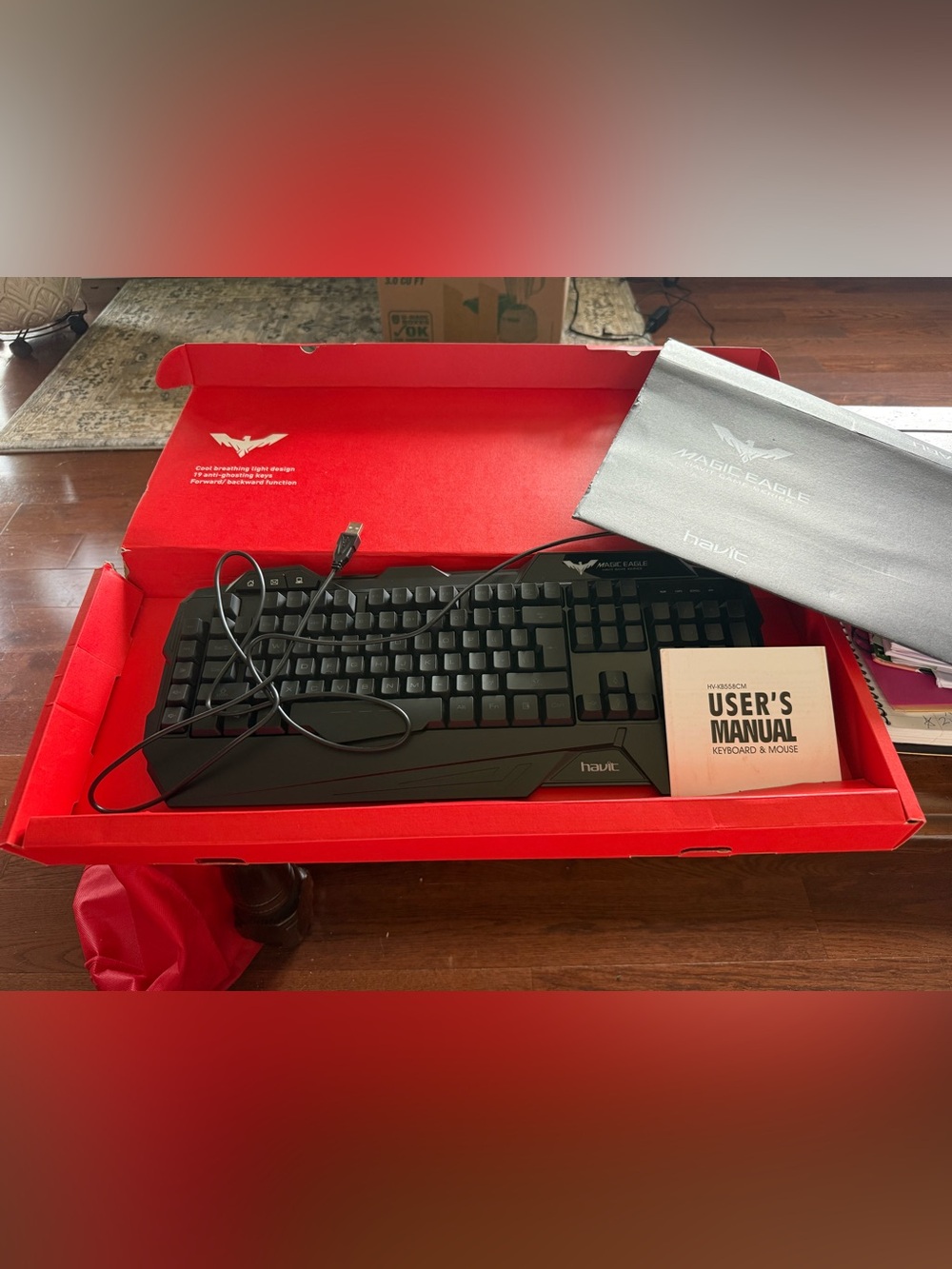 Magic Eagle havit Gaming Keyboard with User Manual in original box. NWT